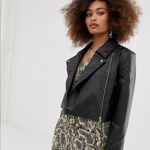 ASOS Leather Look Biker Jacket, NWT, Size 0